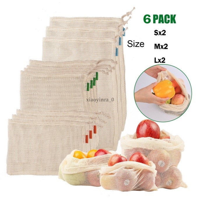 REUSABLE FRUITS&VEGGIES COTTON MESH PRODUCE BAG (图2)